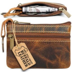Leather Coin Pouch — Zippered