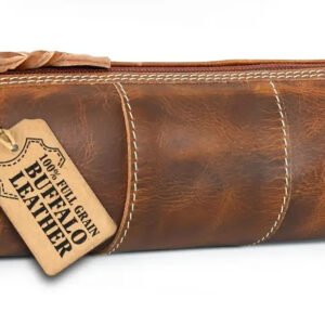 Round Leather Pencil Case